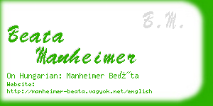 beata manheimer business card